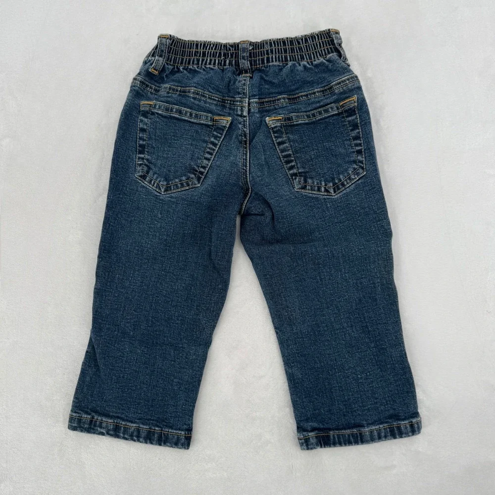 Gap Kids Girls Sz 4 Stretch Denim Capris Cropped Pants Vintage 2000s Y2K Cotton